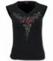 TRIBAL ROSE - Hex-neck Sleeveless Top