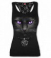 BLACK CAT - Top de encaje negro con espalda cruzada (Natural)