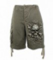 CAMO-SKULL - Pantalones cortos estilo cargo vintage oliva (Naturaleza)