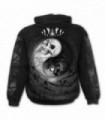 YIN YANG SKULLS - Sudadera negra con capucha (Naturaleza)