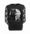 YIN YANG CATS - Top rosa con mangas de encaje