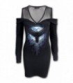 CROW MOON - 2in1 Fine Mesh Shoulder Dress