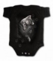 POCKET KITTEN - Baby Sleepsuit Black (Plain)