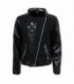 SKULL SCROLL - Veste Biker avec manches en cuir (uni)