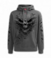 BAT SKULL - Sudadera en gris oscuro con capucha