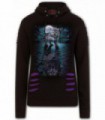 CÔTÉ SAUVAGE - Sweat-shirt à capuche gothique Violet-Noir pour femme