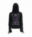 WAISTED CORSET - Black Ribbon Gothic Hoody Black (Plain)