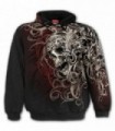 SKULL SHOULDER WRAP - Sudadera negra con capucha