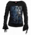 RAVEN QUEEN - Top negro con mangas con cordones (liso)