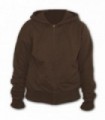 METAL STREETWEAR - Sweat-shirt à capuche avec fermeture éclair complète couleur chocolat