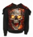 SKULL BLAST - Sweat à capuche et fermeture éclair fendue noir