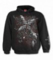 CROSS OF DARKNESS - Sudadera negra con capucha