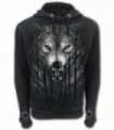 FOREST WOLF - Sudadera con capucha y mangas acanaladas Supa black (solid)