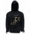 GRIM RIPPER - Gothic Black Strap Hoody Black (Plain)