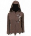 PURE OF HEART - Sudadera con capucha y cremallera en color chocolate