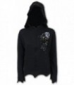 DARK UNICORN sudadera con capucha negra con cremallera completa