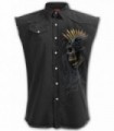 BLACK GOLD - Sleeveless Stone Washed Worker Black