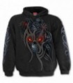 TETE DE MORT STEAMPUNK - Sweat-shirt à capuche noir gothique