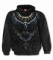 RAVEN SKULL - Sweat-shirt gothique noir pour homme