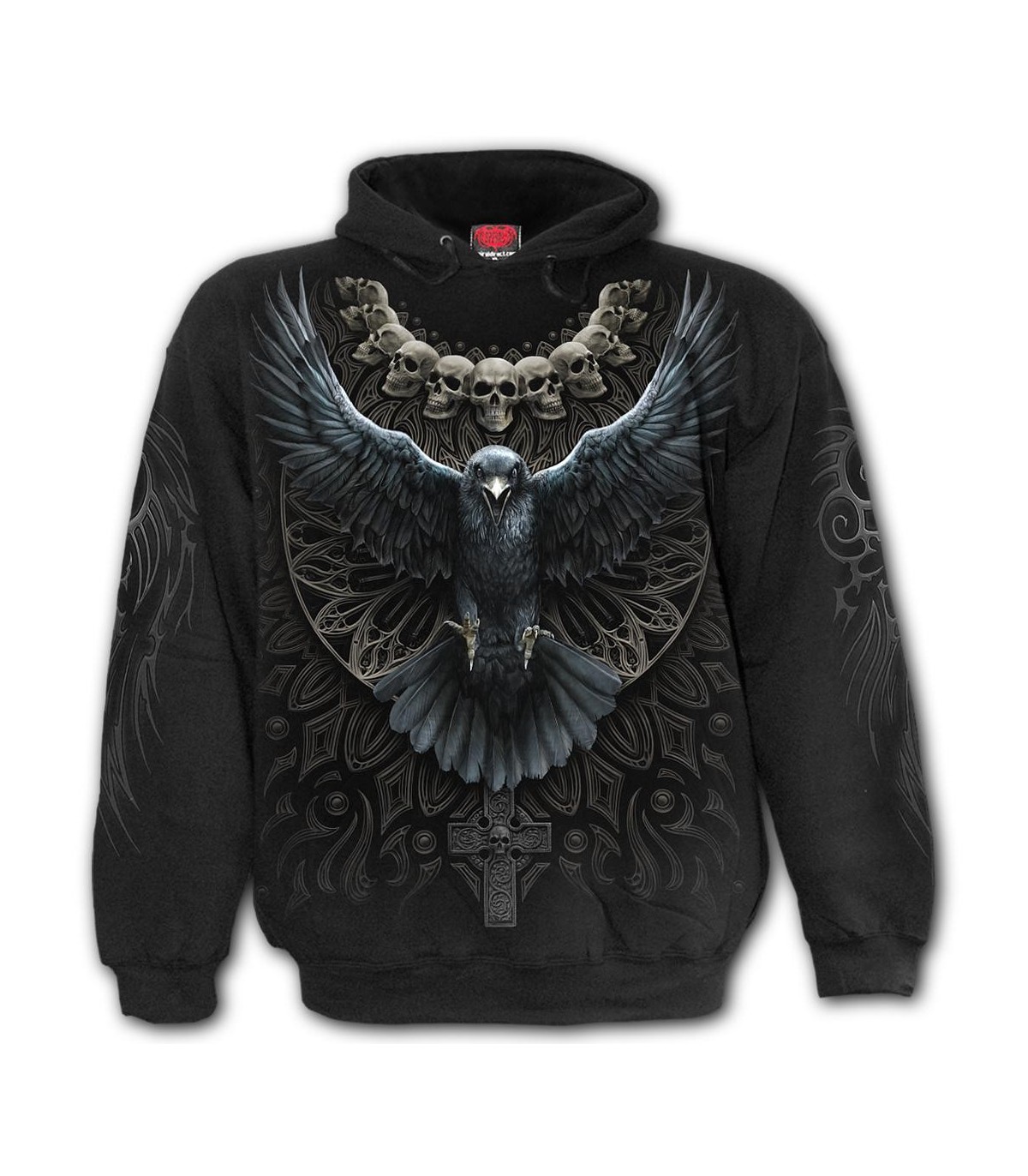 Sudadera gótica negra hombre SKULL