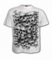 TWISTED SKULLS - Camiseta gótica blanca