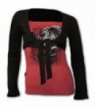 DRAGON ROSE - 2in1 Bolero Top Black Red