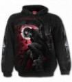 NIGHT STALKER - Sweat-shirt gothique noir à capuche