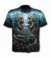 FLAMING SPINE - Allover T-Shirt Black