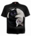 YIN YANG CATS - T-Shirt noir