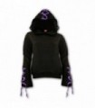 GOTHIC ELEGANCE - Purple Ribbon Gothic Hoody Black