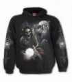 NIGHT CHURCH - Sudadera gótica con capucha negra