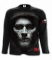 JAX SKULL - Camiseta de manga larga negra con diseño de Sons of Anarchy