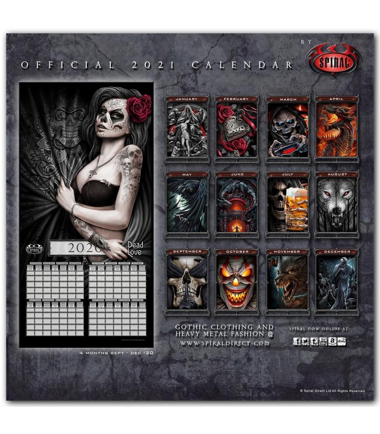 2021 Gothic Calendar Great Gothic images on this calendar