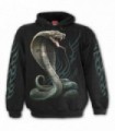 SERPENT TATTOO - Sudadera con capucha negra con diseño de serpiente