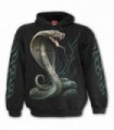 SERPENT TATTOO - Sweatshirt à capuche noir motif serpent