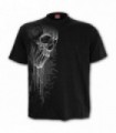 BAT CURSE - Camiseta gótica de diseño de calavera negra