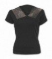 GOTHIC ELEGANCE - Top noir en maille à col en V