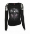 CRUCIFIX - Shoulder Lace Top Black