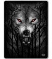 FOREST WOLF - Fleece Blanket with Double Sided Print White Wolf