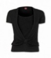 URBAN FASHION - 2in1 Gathered Knot Short Sleeve Top