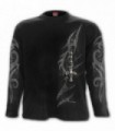 TRIBAL CHAIN - Camiseta gótica negra con motivos tribales