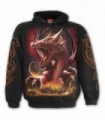 AWAKE THE DRAGON - Sudadera con capucha y diseño de dragón