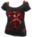 QUEEN OF HEARTS - 2in1 black and red ripped top