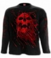 PURE BLOOD - Black gothic long sleeve bloody skull t-shirt