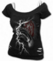 2en1 Blanco Ripped Top Negro - MARK OF THE TIGER