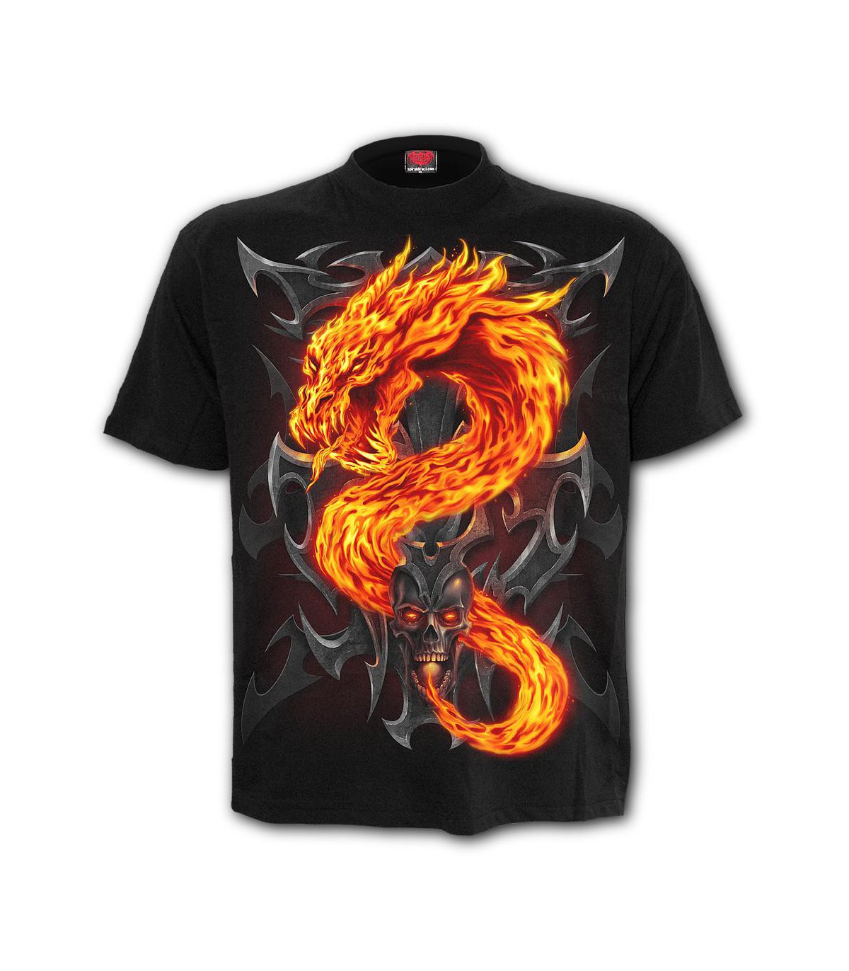 T Shirt Black Fire Dragon