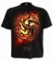 DRAGON FLAMES - Camiseta gótica negra