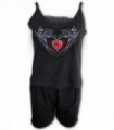 BAT'S HEART - Pyjama gothique 2 pièces en coton biologique