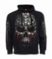 DEATH BONES - Sudadera con capucha con bolsillo lateral en negro (sólido)