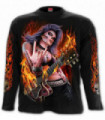ROCKING THE DEAD - Long Sleeve Guitar On Fire T-Shirt